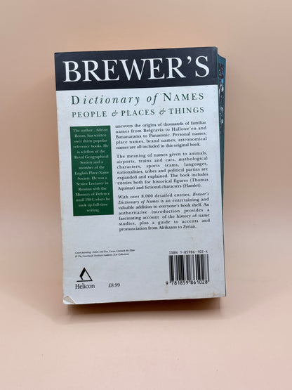 Brewer's Dictionary Of Names By Adrian Room