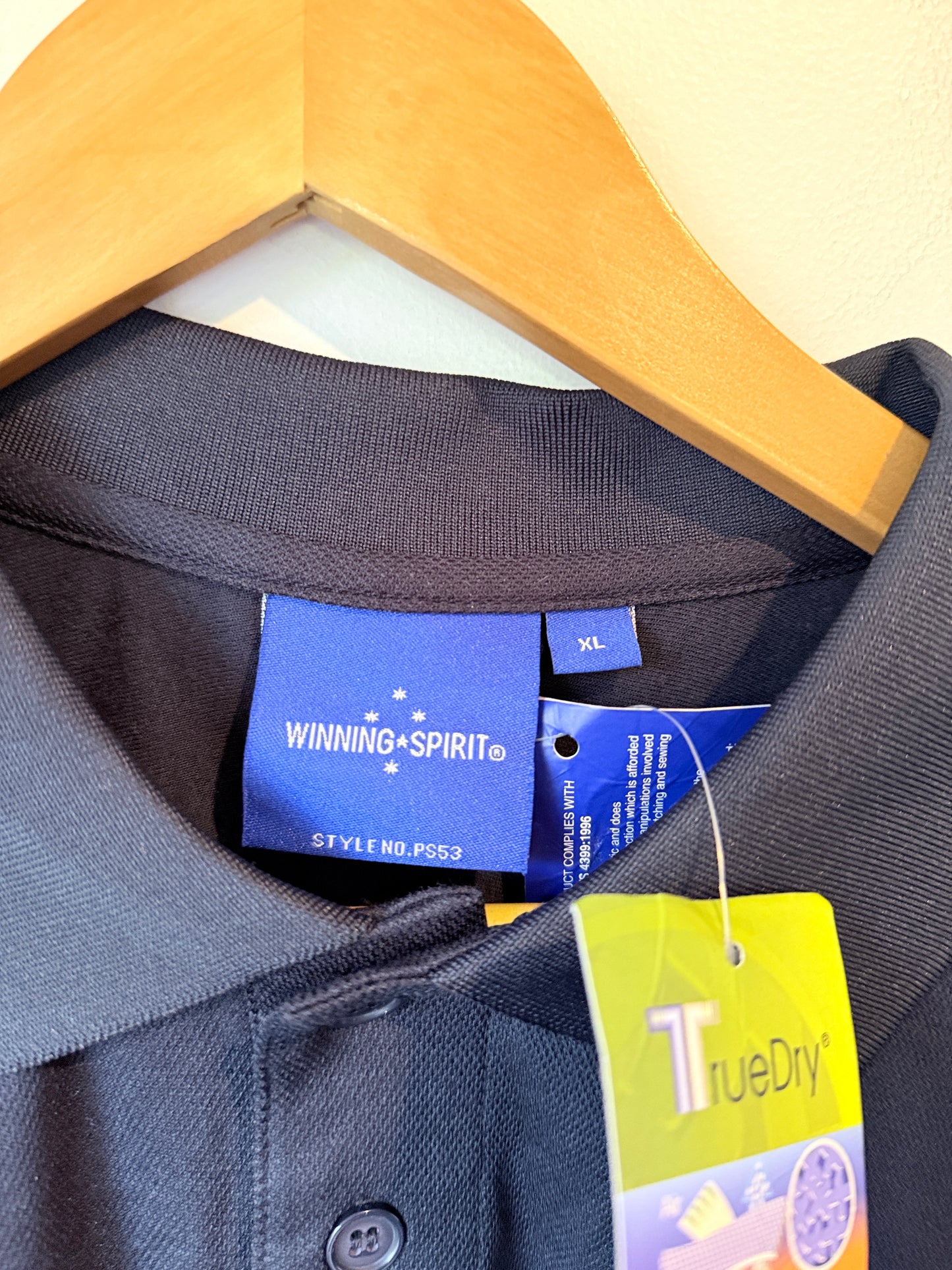 Winning Spirit Blue Polo Shirt Truedry Size XL — New
