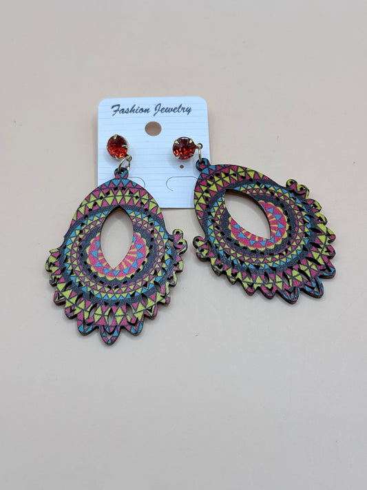 Boho Pattern Statement Drop Earrings Fashion Jewellery