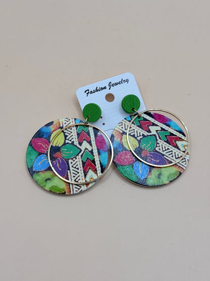 Colourful Boho Circle Drop Earrings Fashion Jewellery