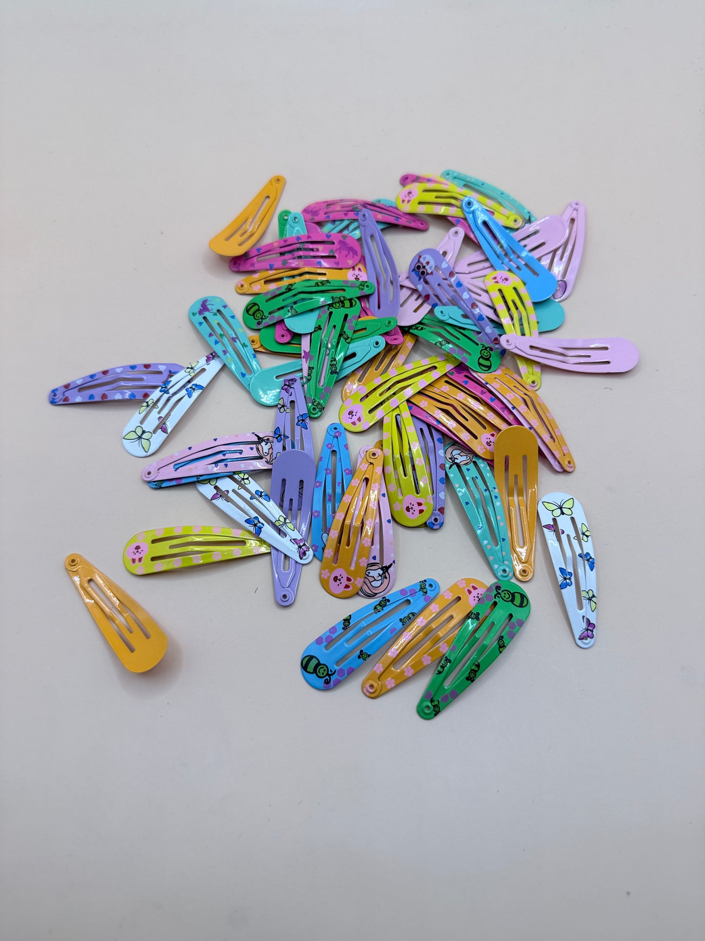 Mixed Colour Girls Snap Hair Clips Bundle