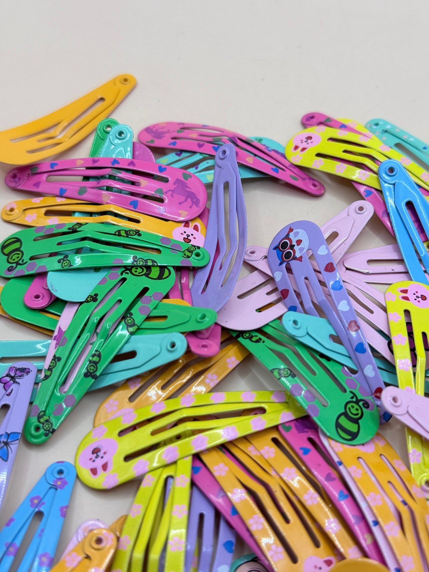 Mixed Colour Girls Snap Hair Clips Bundle