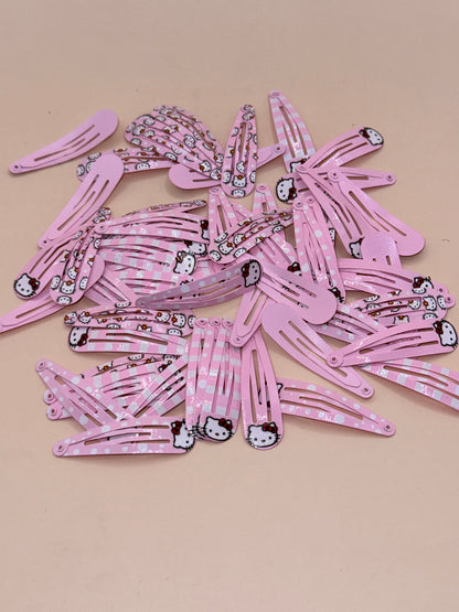 Hello Kitty Pink Snap Hair Clips Bulk Lot
