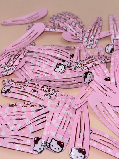 Hello Kitty Pink Snap Hair Clips Bulk Lot