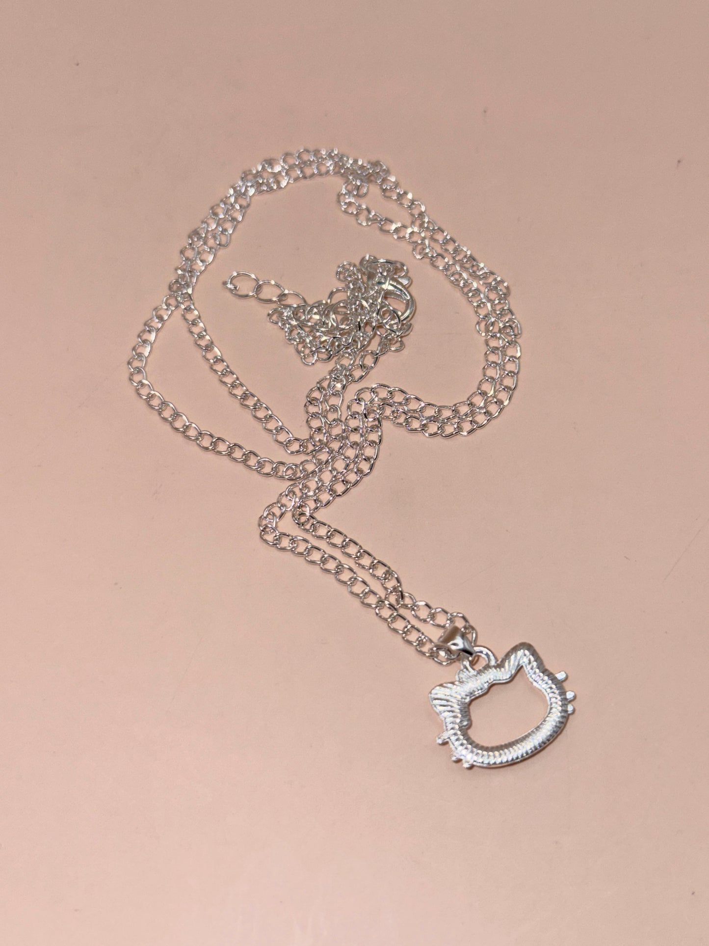 Silver Tone Hello Kitty Pendant Necklace