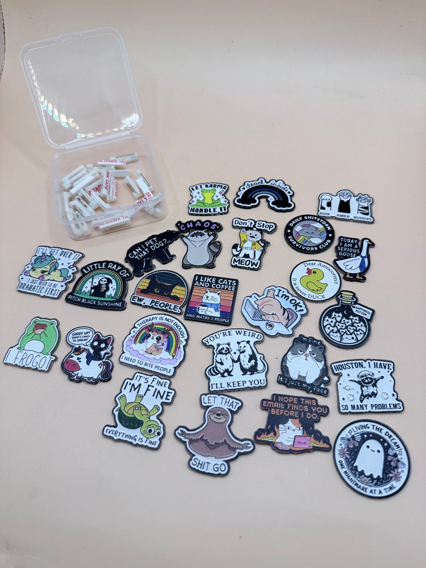 Assorted Meme & Animal Badge Pin Lot