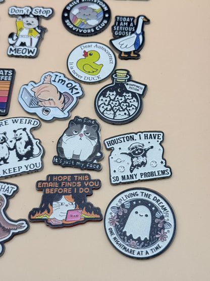 Assorted Meme & Animal Badge Pin Lot