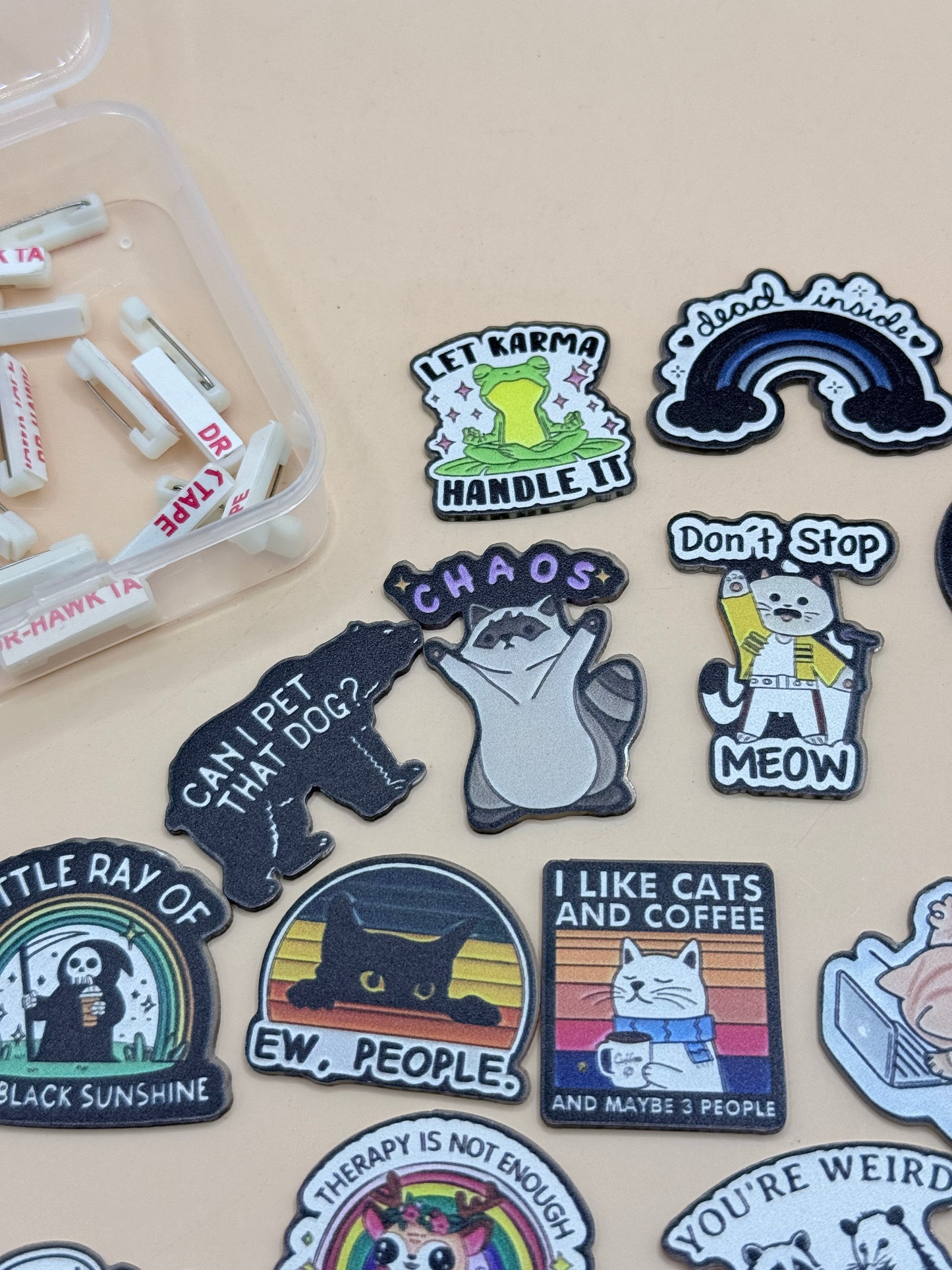 Assorted Meme & Animal Badge Pin Lot