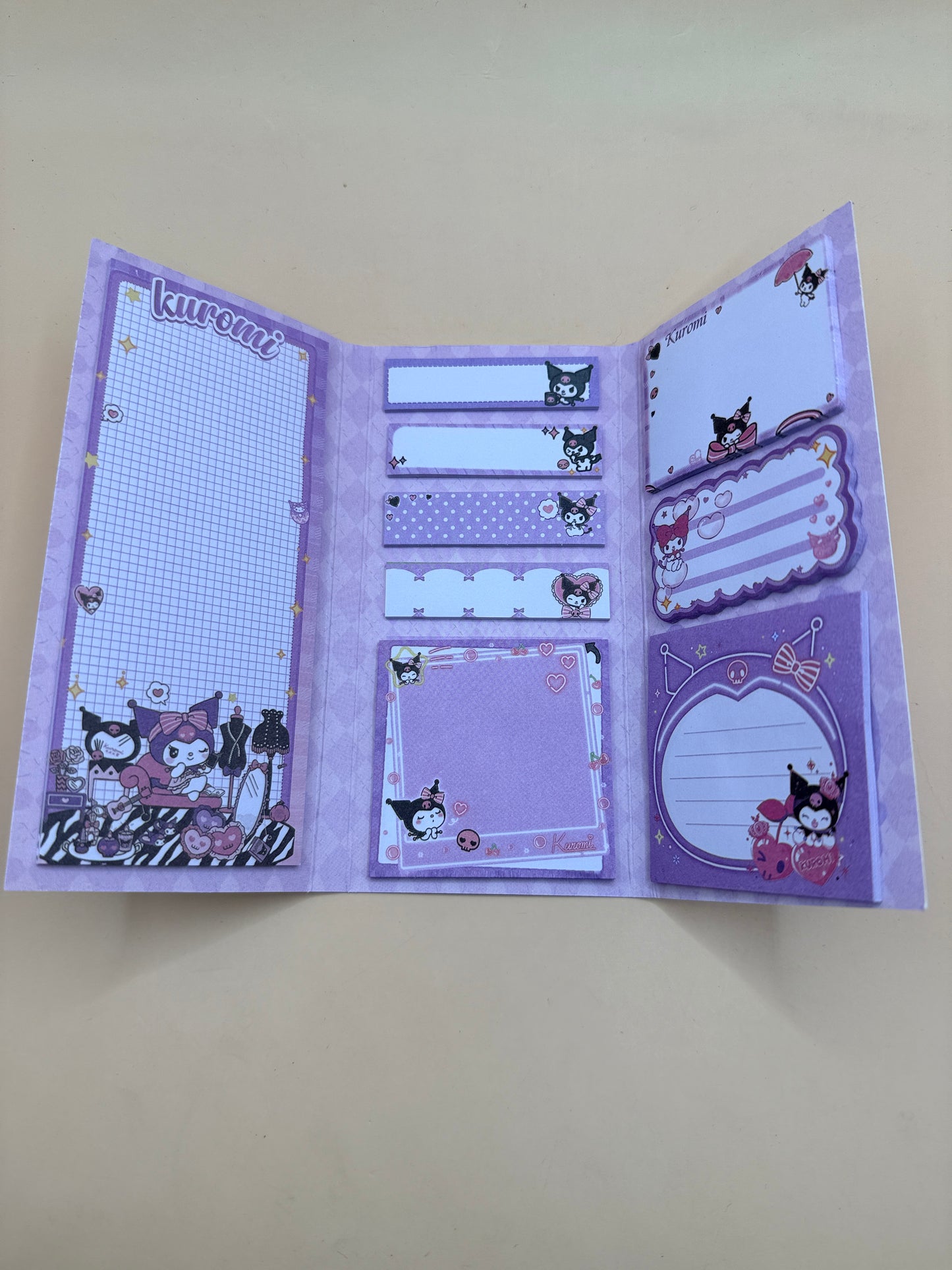Kuromi Purple Sticky Notes Memo Pad Set