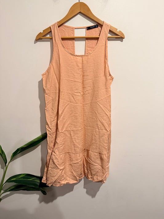 Mango Sleeveless Linen-blend Mini Dress Size M