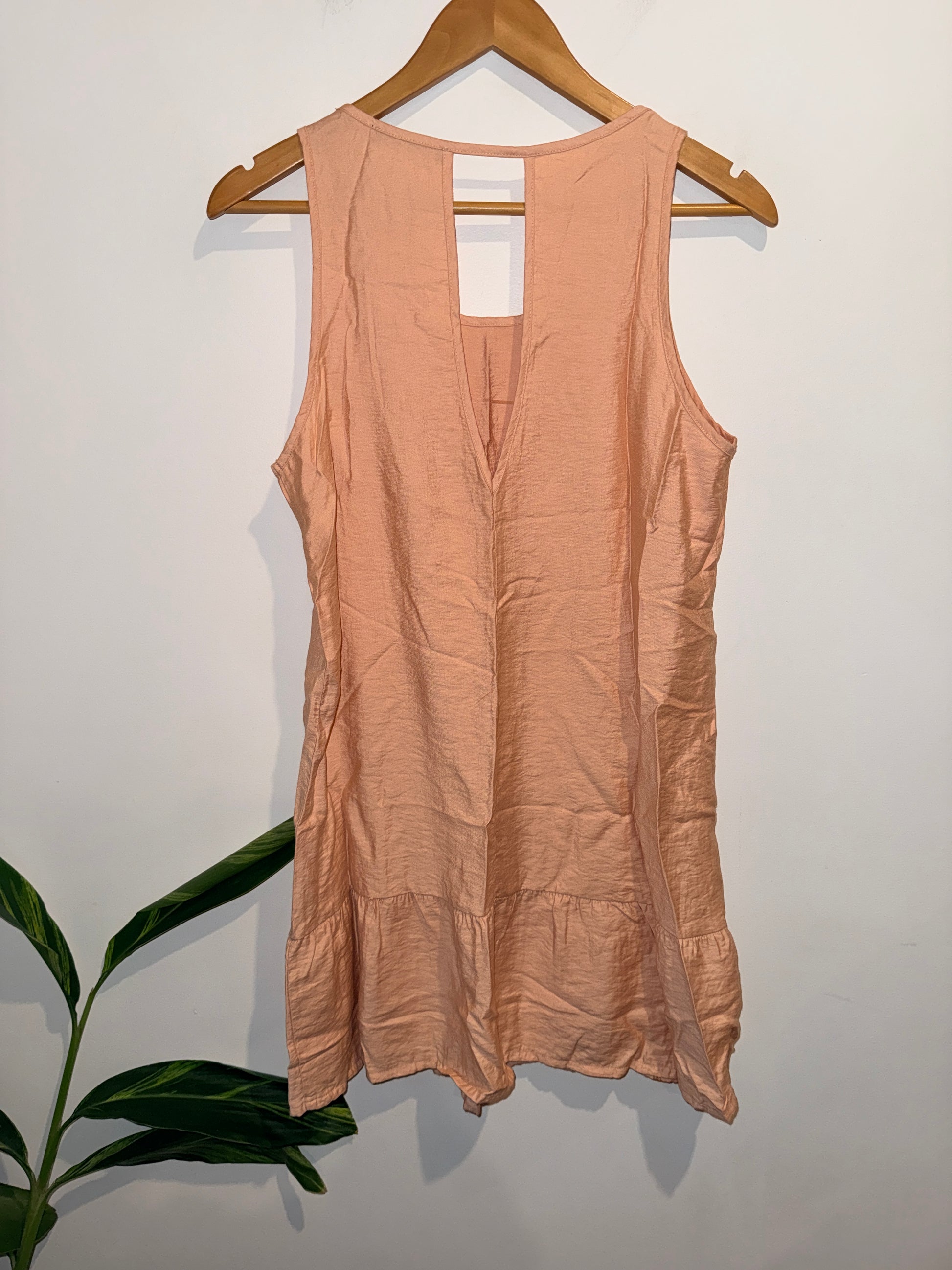 Mango Sleeveless Linen-blend Mini Dress Size M