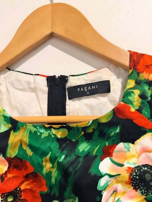 Pagani Floral Print Mini Dress Size 6