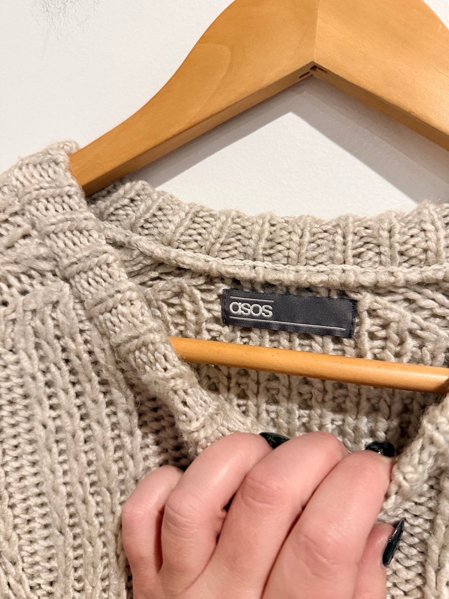 Asos Chunky Rib-stitch And Cable-knit Sweater Size U/Arm to U/Arm 46cm