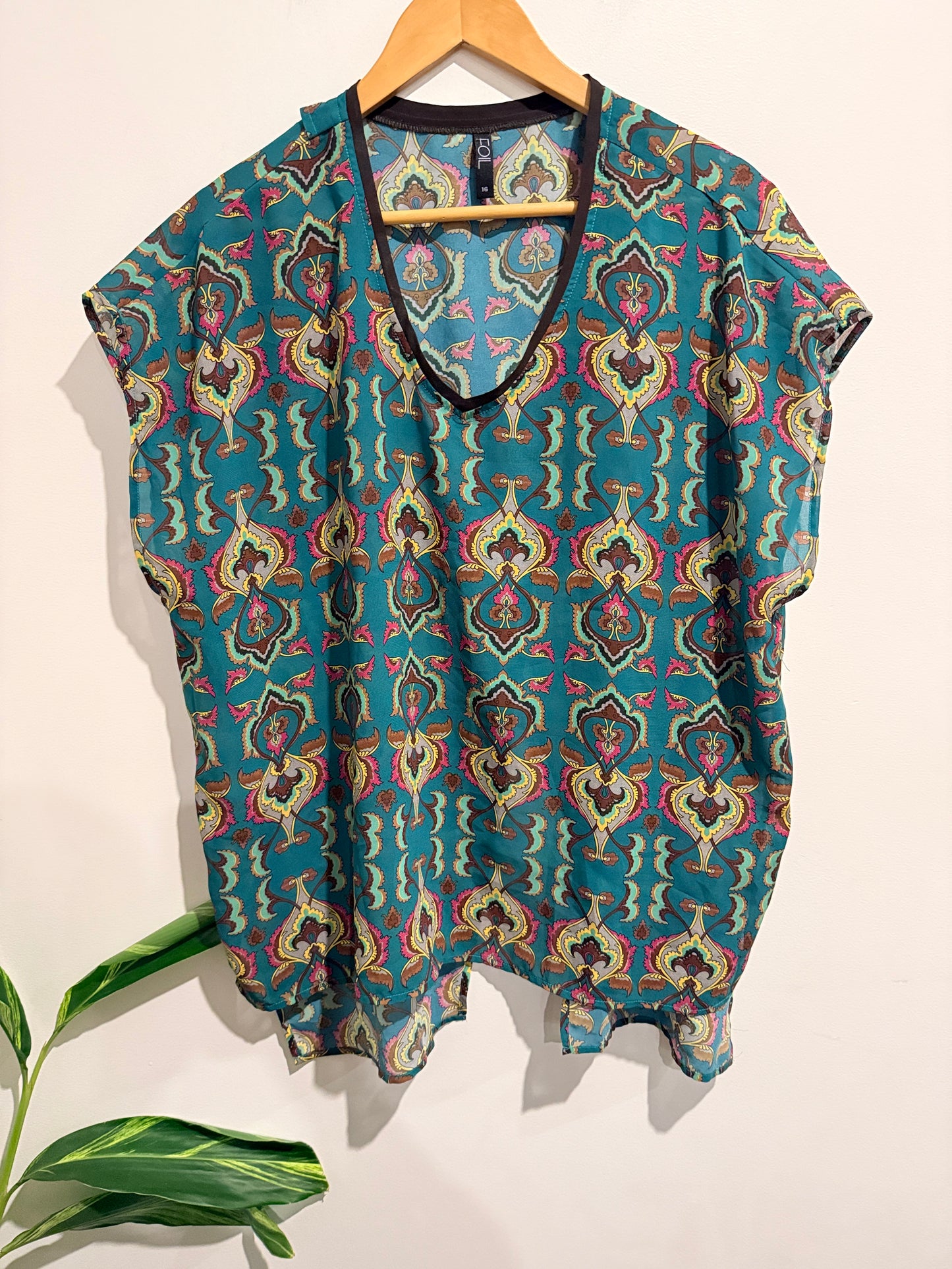 Foil Bohemian-style Printed Top Size 16