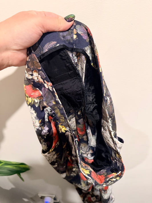 Multicoloured Floral Skinny Trousers Size Waist 80cm