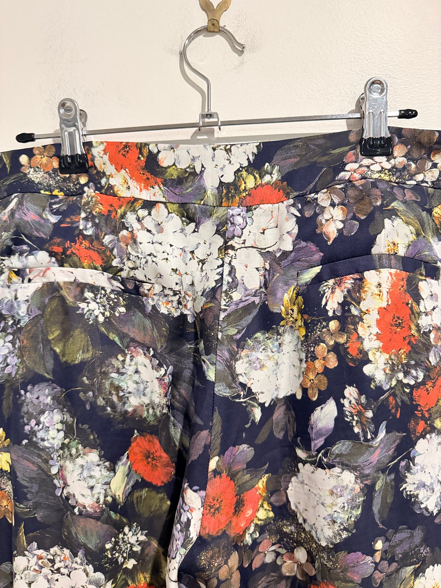 Multicoloured Floral Skinny Trousers Size Waist 80cm