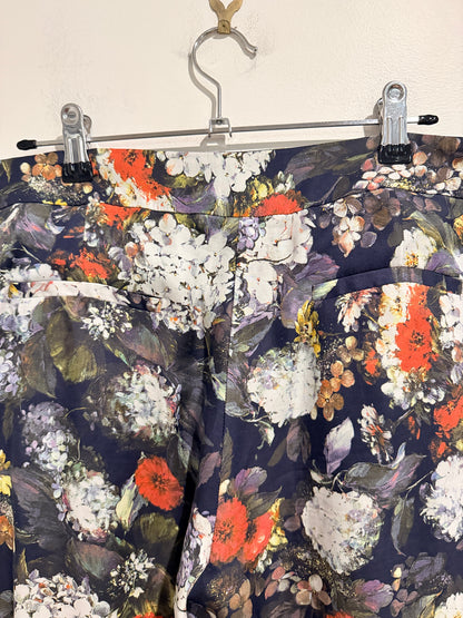 Multicoloured Floral Skinny Trousers Size Waist 80cm