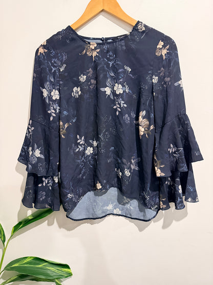 Decjuba Floral Multi-layered Tier Flare Top Size 8
