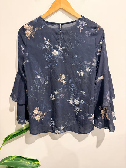 Decjuba Floral Multi-layered Tier Flare Top Size 8