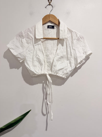 Dotti Tie-front Crop Top Size 6