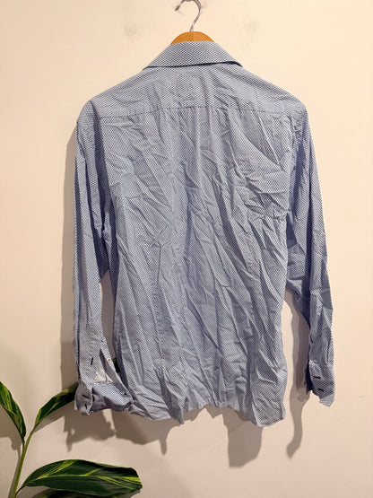 3 Wise Men Long-sleeve Patterned Button-up Shirt Size 41
