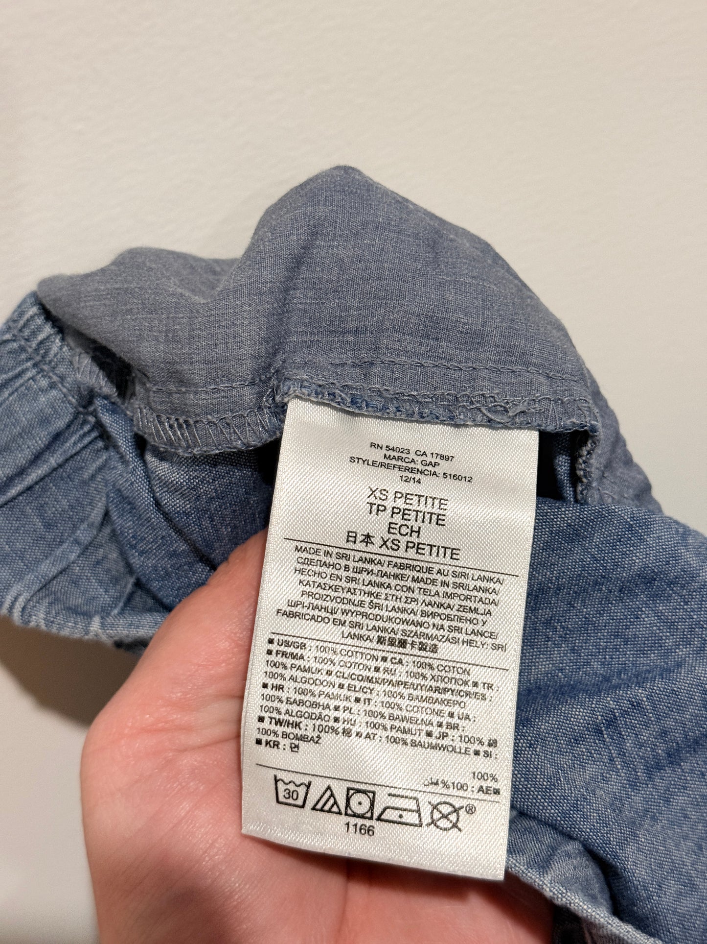 Gap Chambray Casual Pants Size XS