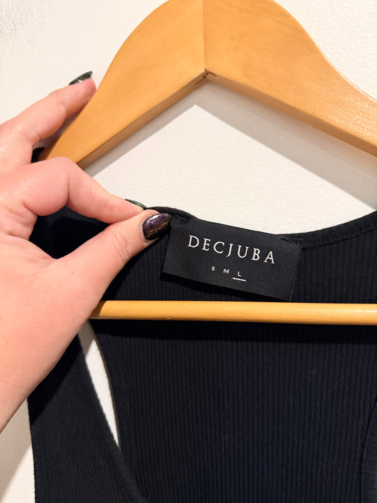 Decjuba Sleeveless Ribbed Midi Dress Size L