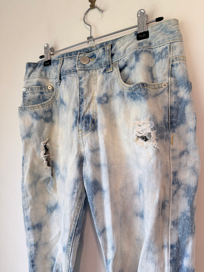 Forever 21 Men Skinny Acid-wash Distressed Denim Jeans Size 29