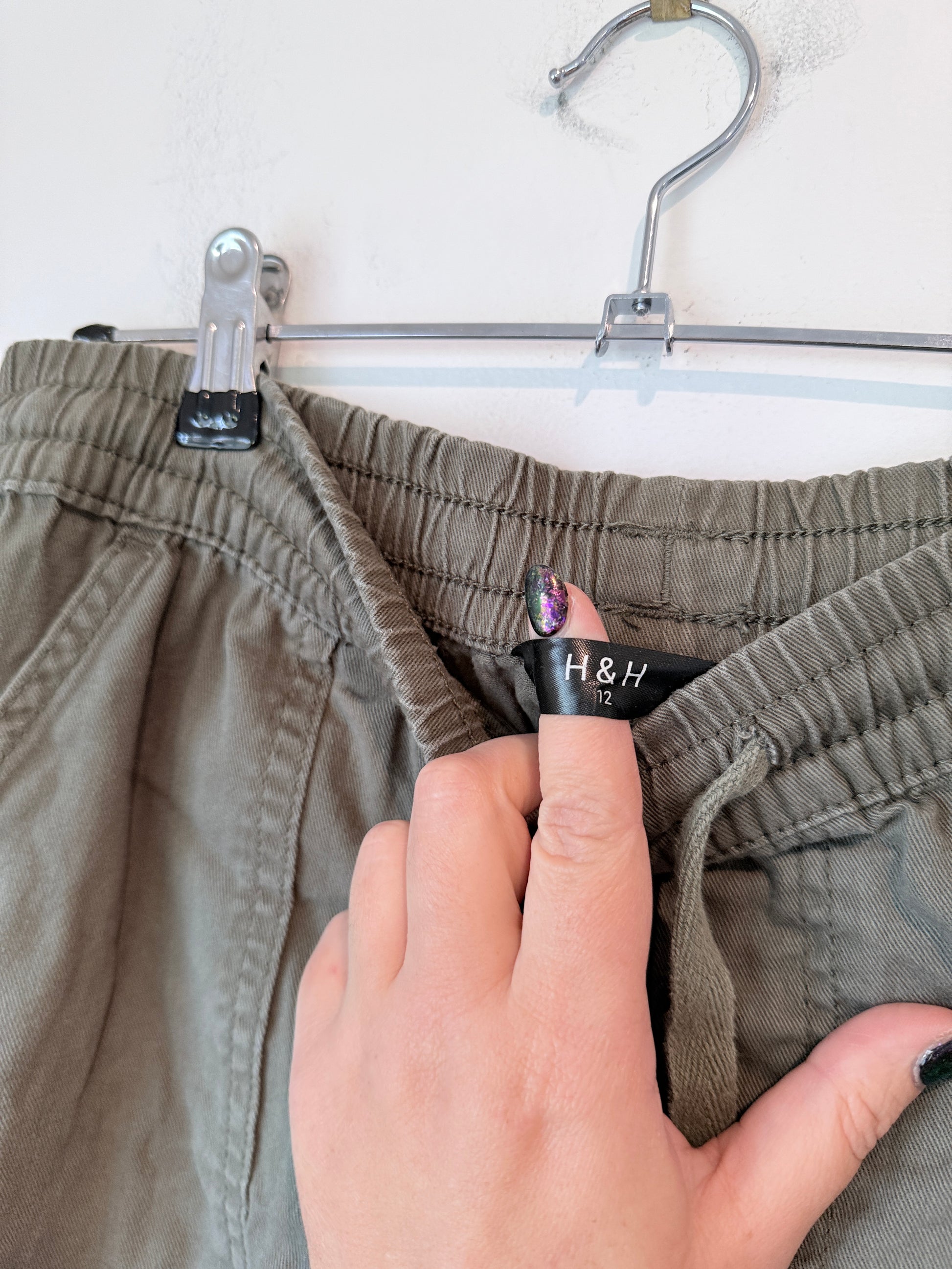 H & H Drawstring Cargo Pants Size 12