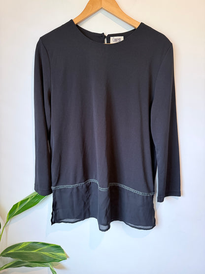 Concept Chiffon Hem Long-sleeve Top Size 12