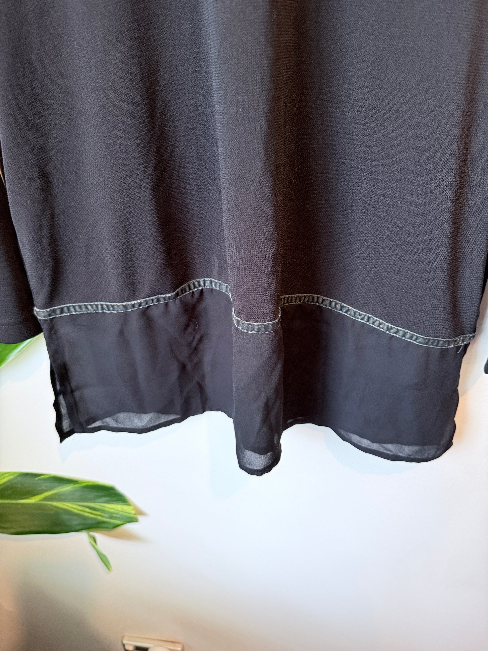 Concept Chiffon Hem Long-sleeve Top Size 12