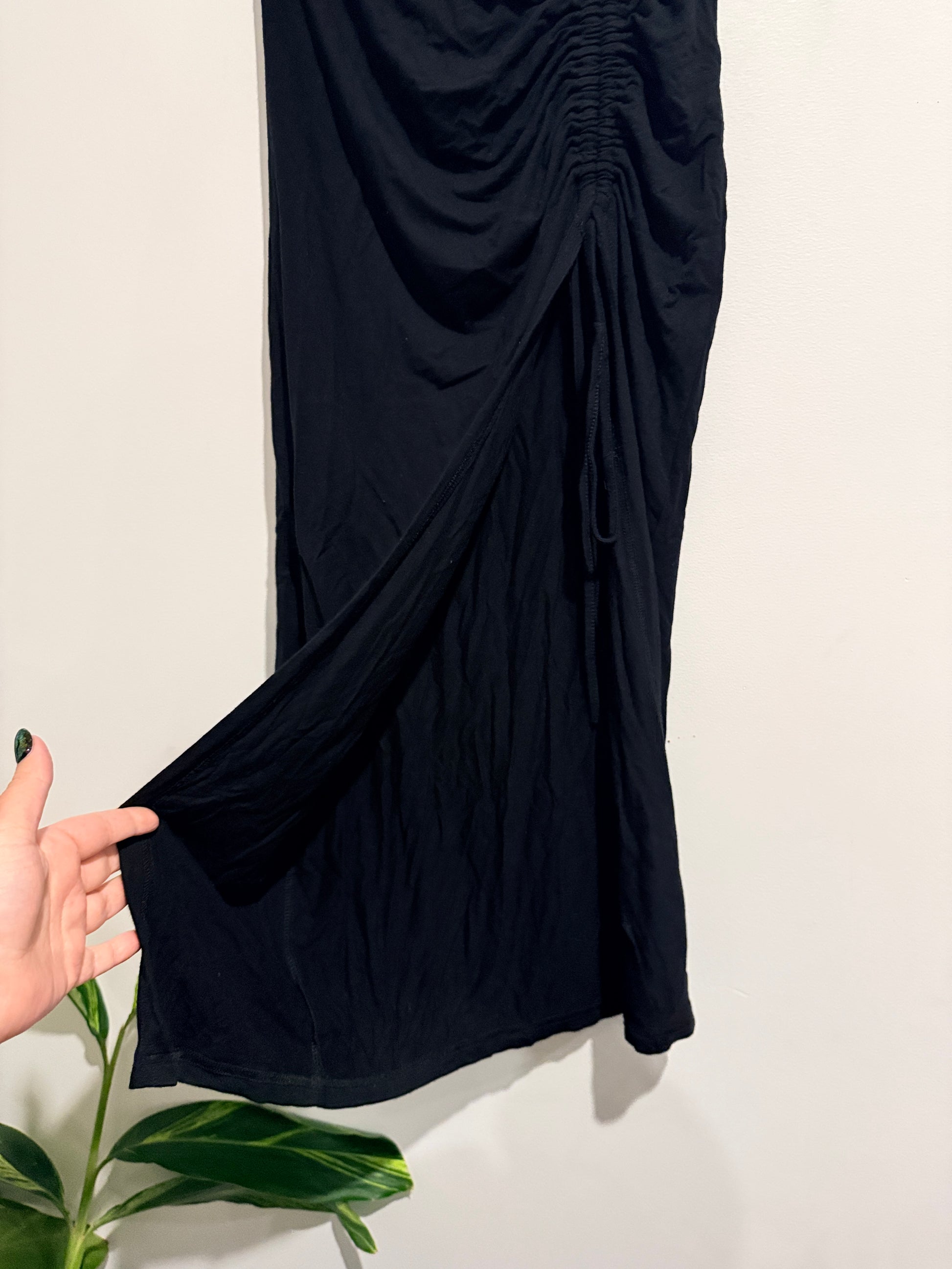 Shein Ruched Asymmetric Maxi Skirt Size S