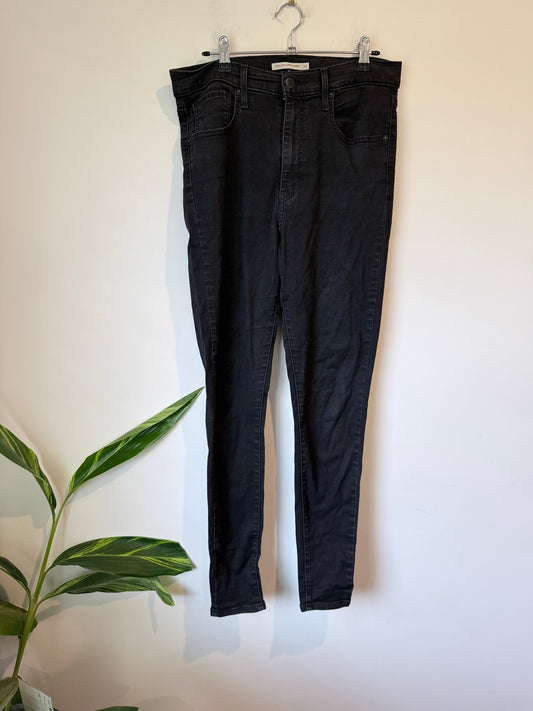 Levi Strauss High-rise Black Skinny Jeans Size 31