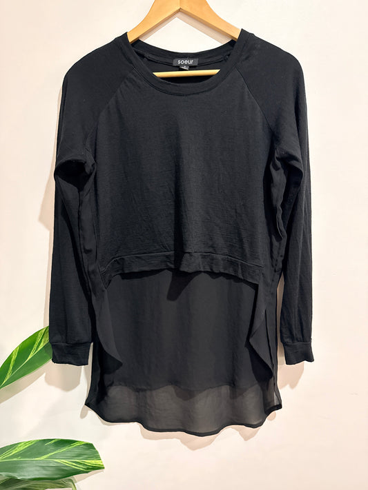 Soeur Layered Long Sleeve Top Size S