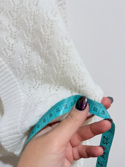 Brand Unknown Knit Crop Sweater Size U/Arm to U/Arm 57cm