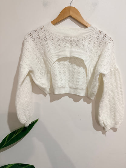 Brand Unknown Knit Crop Sweater Size U/Arm to U/Arm 57cm