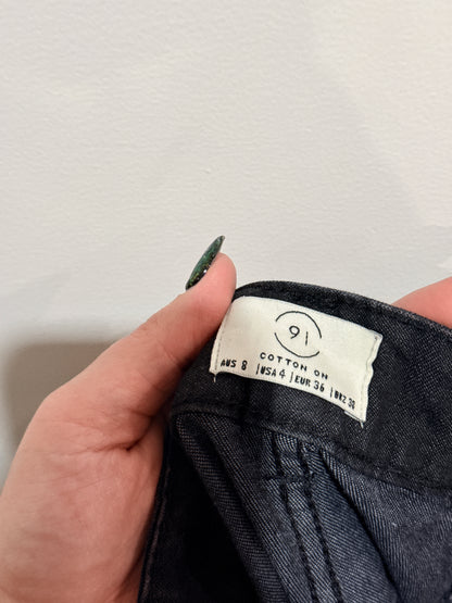 Cotton:on High-waisted Denim Short Size 8