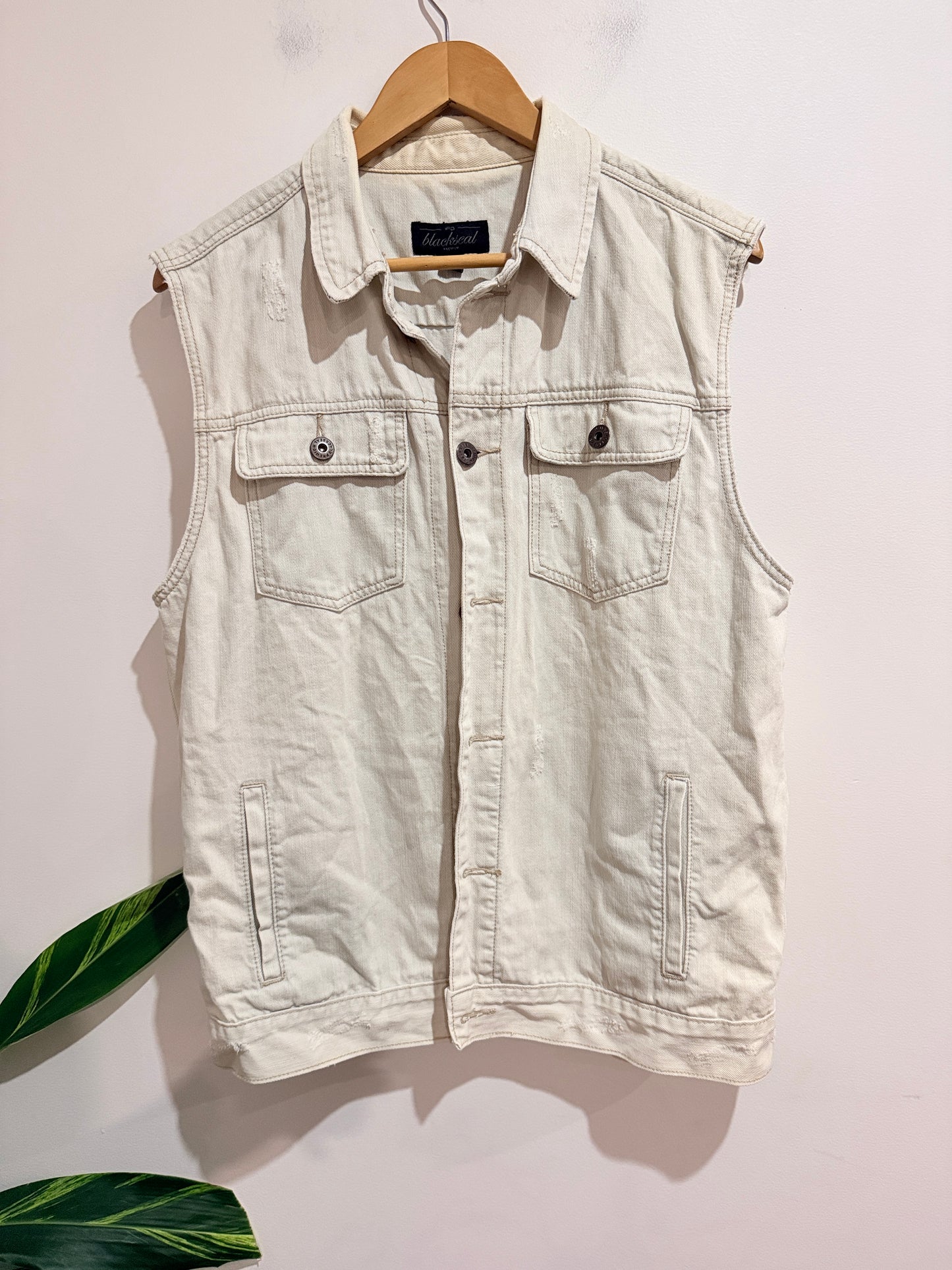 Blackseal Sleeveless Denim Vest Size Xlarge