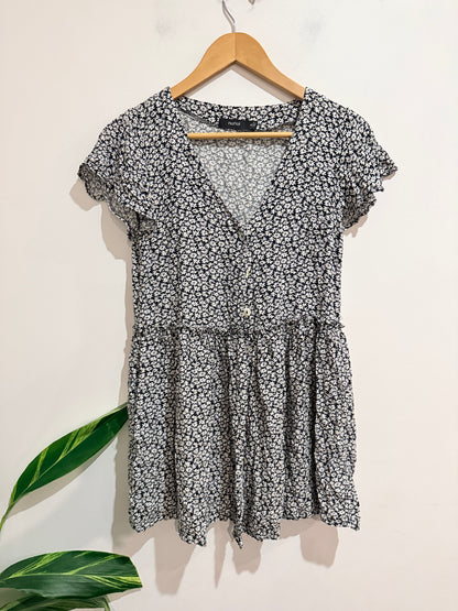 Nunui Ditsy Floral Print Mini Dress Size 6