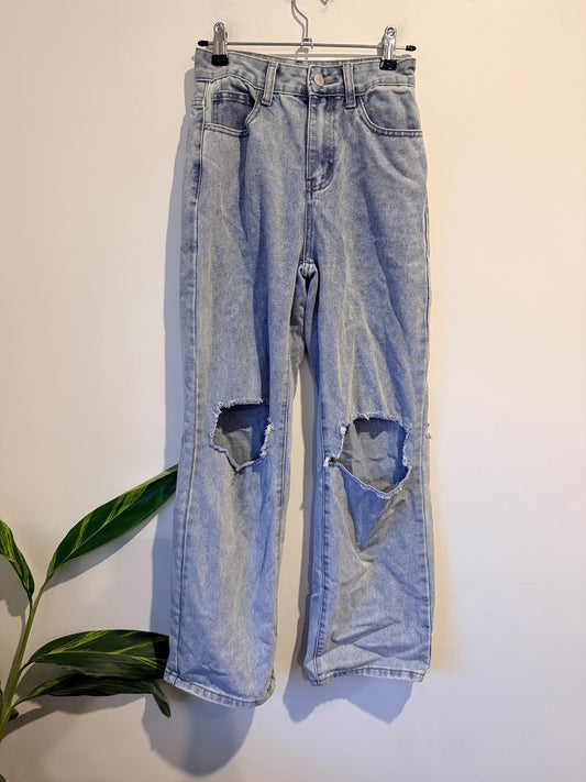 Shein High-waisted Distressed Jeans. Size Petite XXS | Waist 64cm