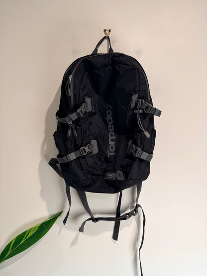 Torpedo7 Black Nylon Outdoor Hiking Backpack