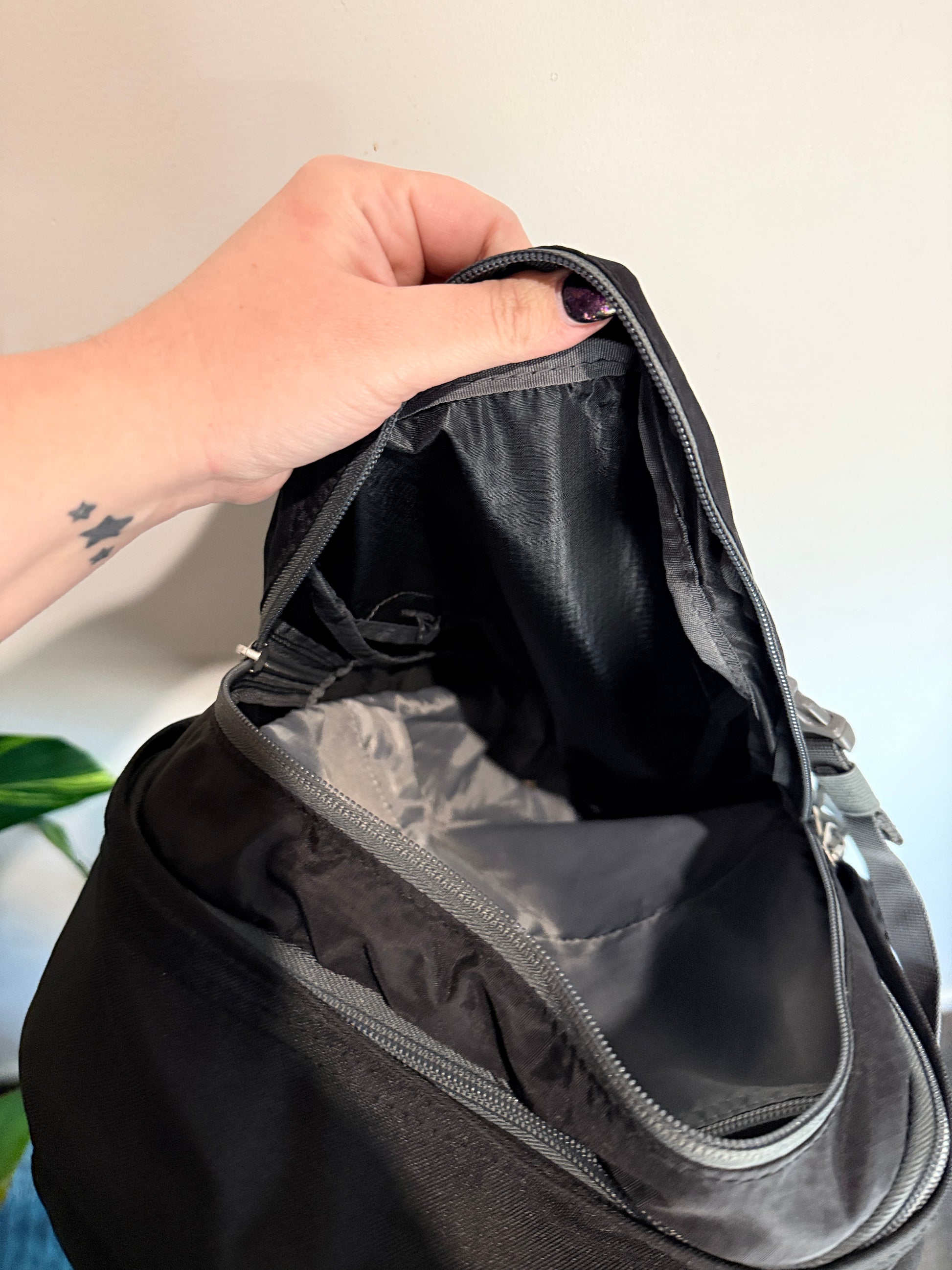 Torpedo7 Black Nylon Outdoor Hiking Backpack
