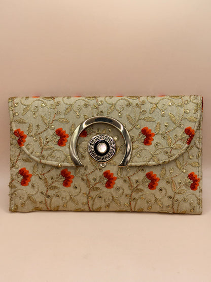 Sanskriti Art World Rajasthani Jaipuri Ethnic Embroidered Clutch
