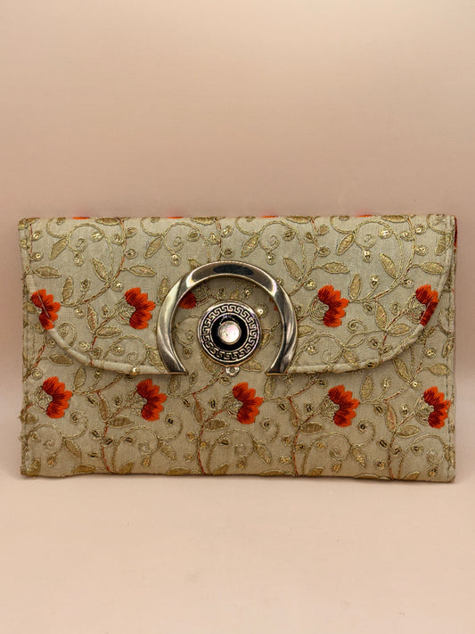Sanskriti Art World Rajasthani Jaipuri Ethnic Embroidered Clutch