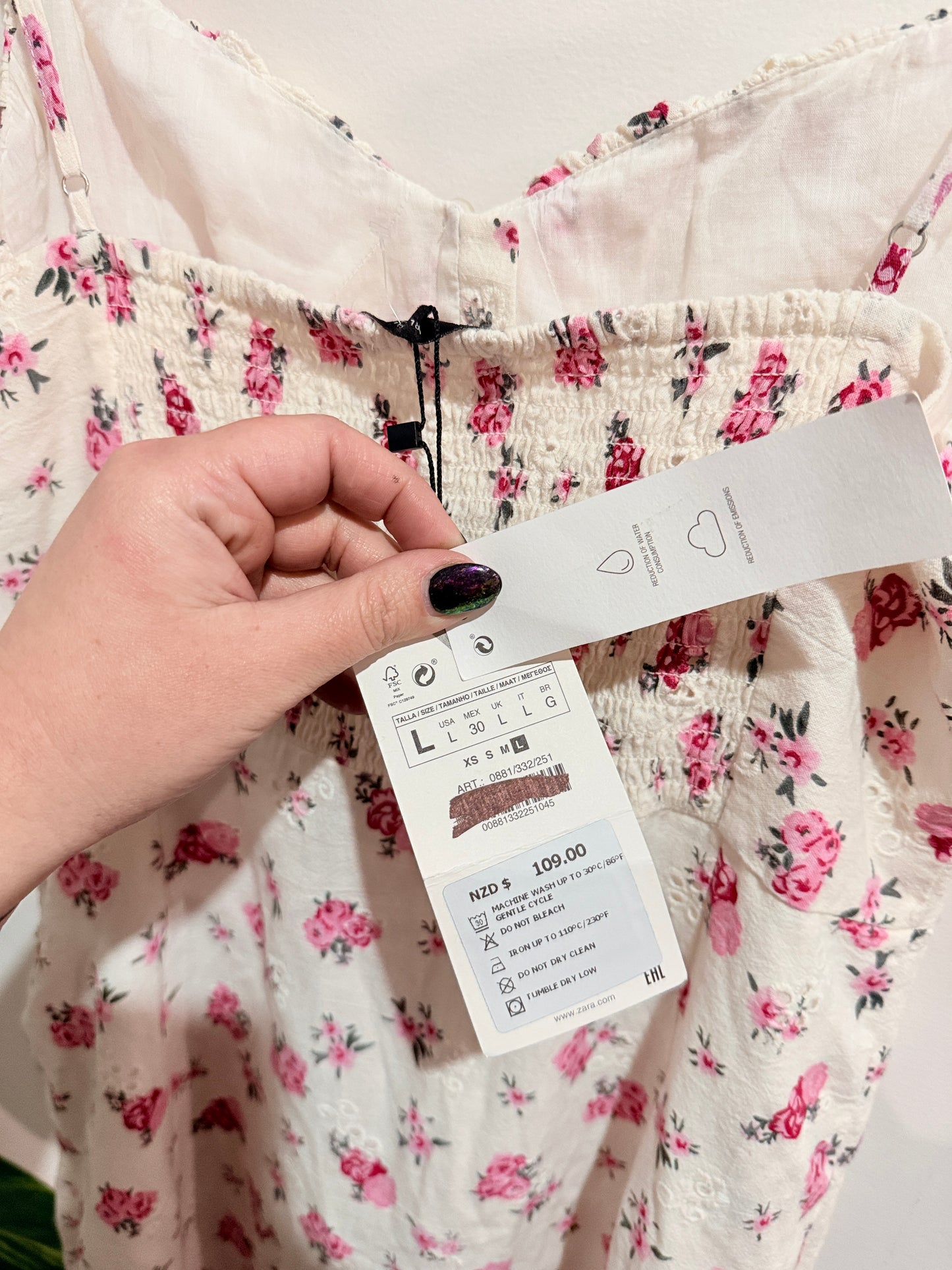 Zara Floral Midi Dress Size L