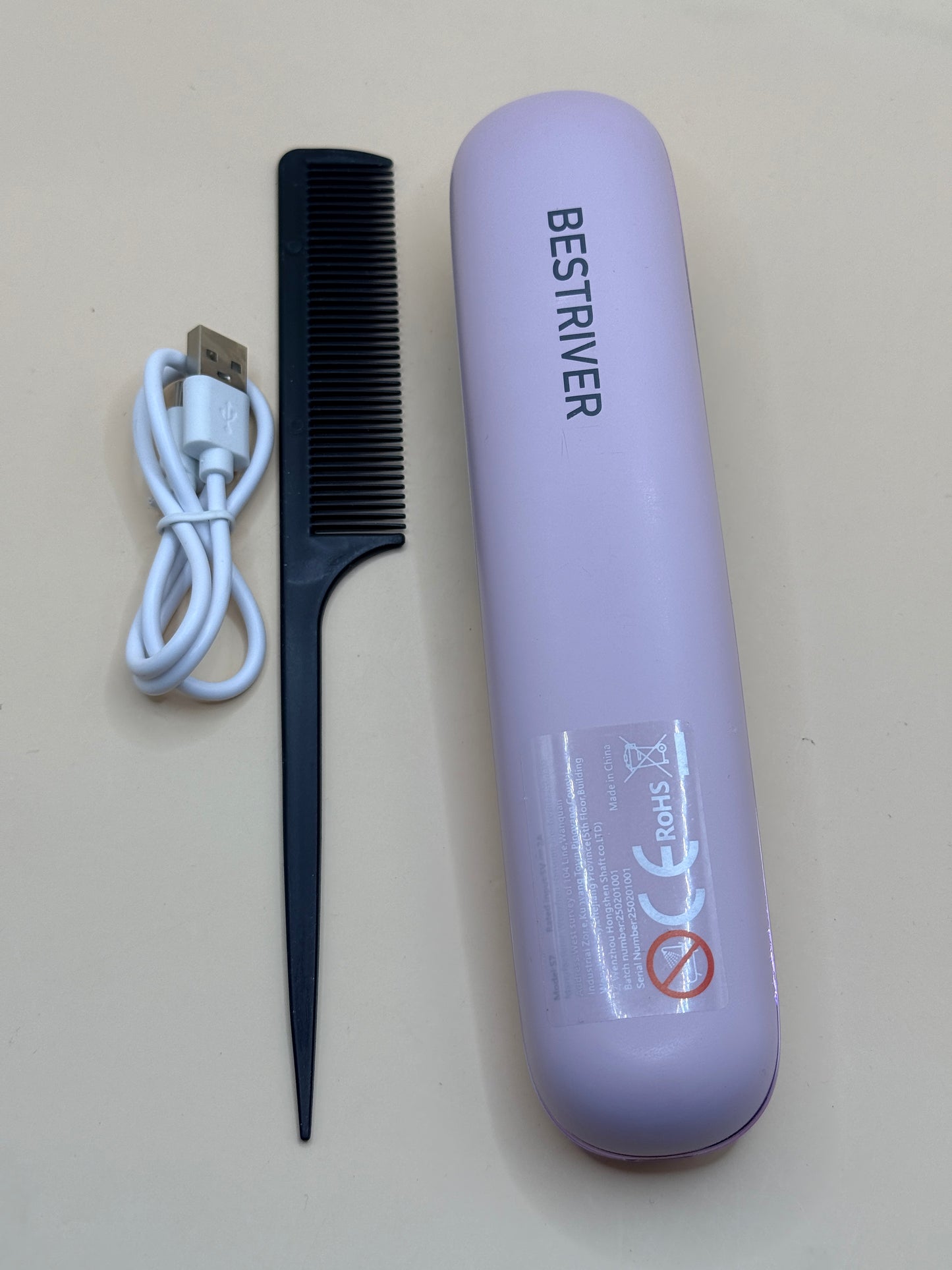 BESTRIVER Cordless Hair Straightening Brush (no packaging)
