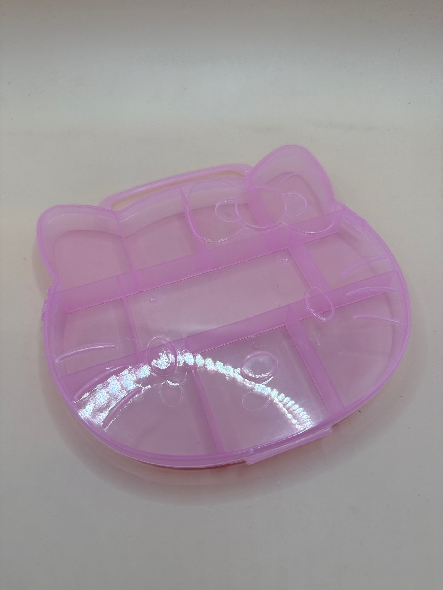 Pink Kitty-Shaped Plastic Storage Organiser Box