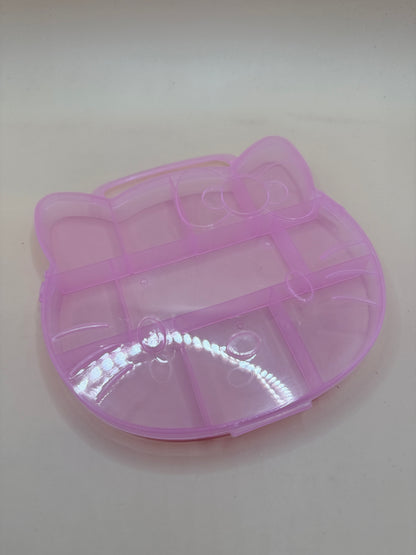 Pink Kitty-Shaped Plastic Storage Organiser Box