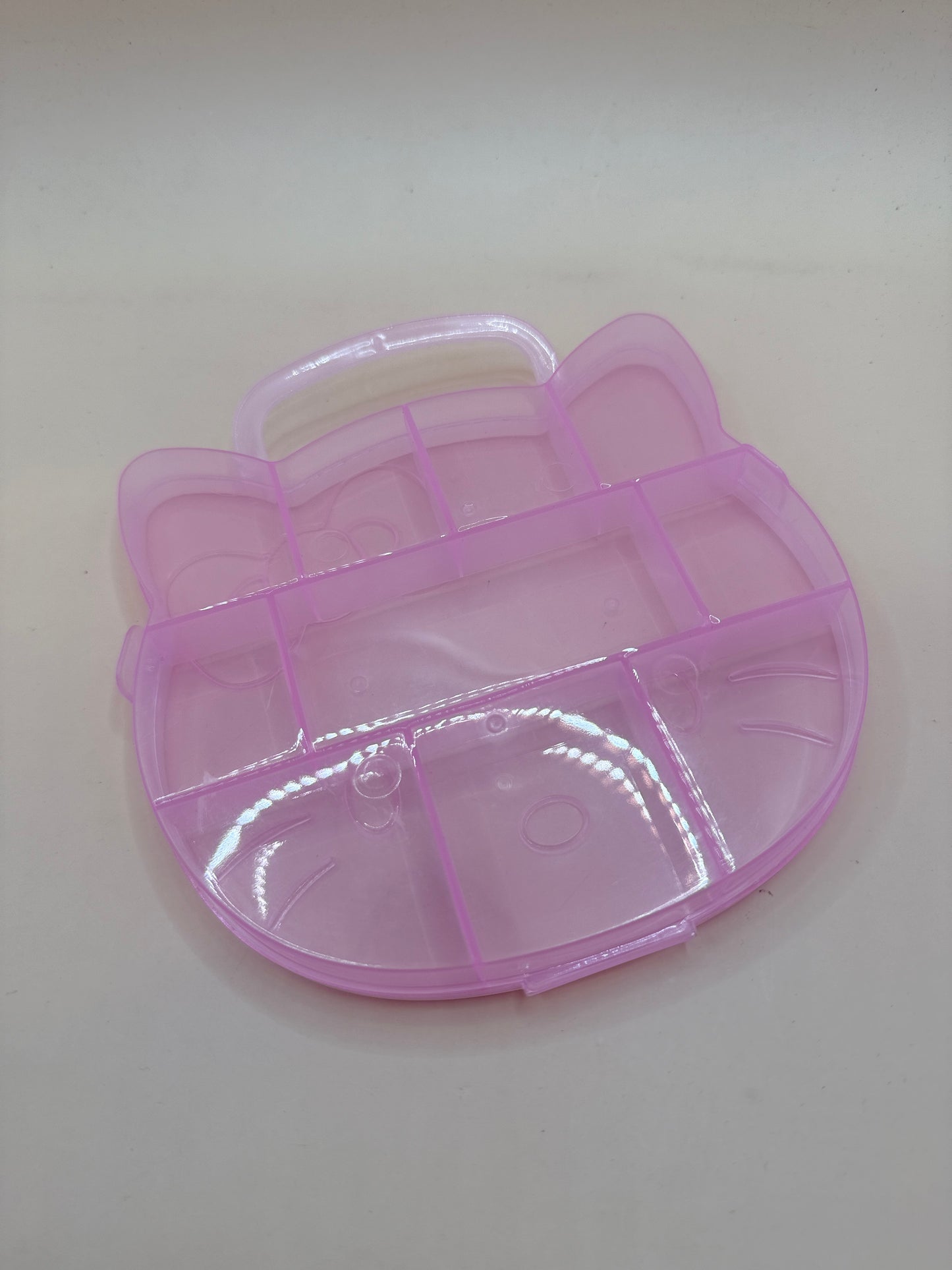 Pink Kitty-Shaped Plastic Storage Organiser Box