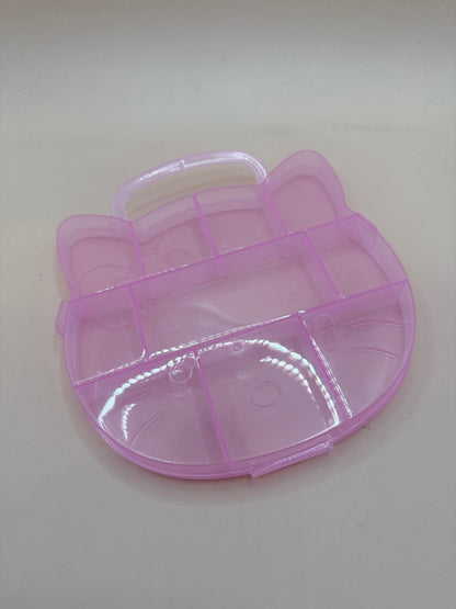 Pink Kitty-Shaped Plastic Storage Organiser Box